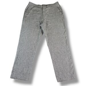 Express Slim Gray Men's Pants Linen Blend 34x30 Casual Slit Pocket Quiet Luxury